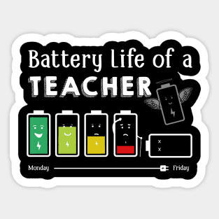 Battery Life Of A Teacher Sticker